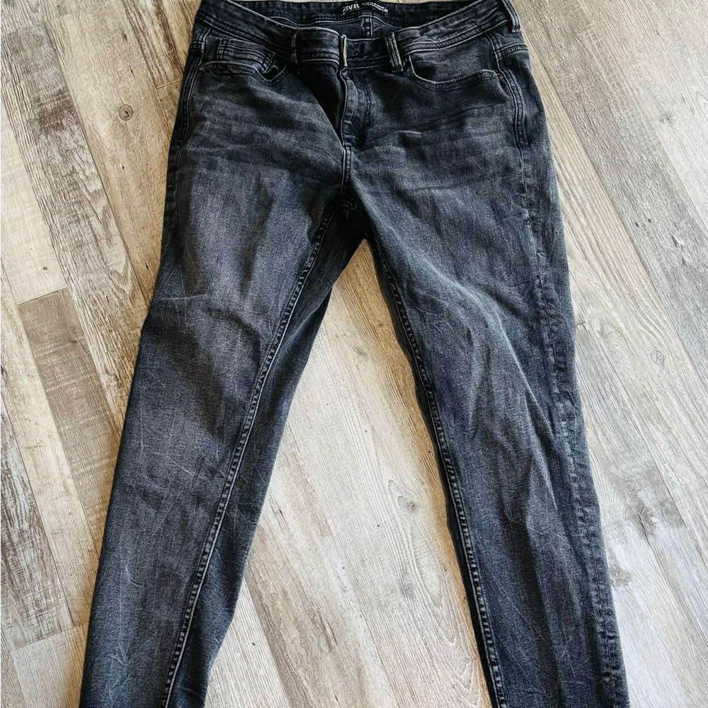 Zara Charcoal Denim Pants Size 10